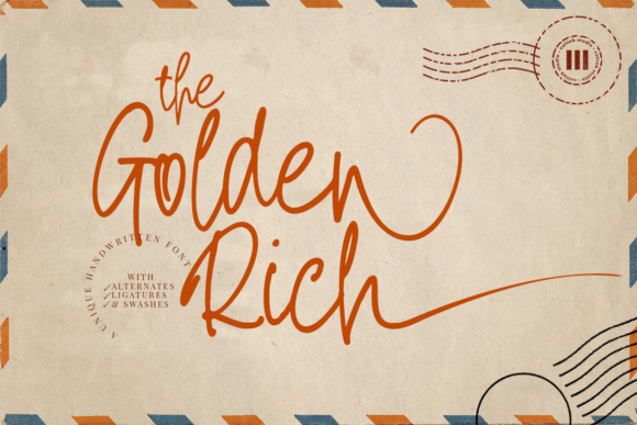 Discover The Golden Rich: A Versatile Handwritten Font